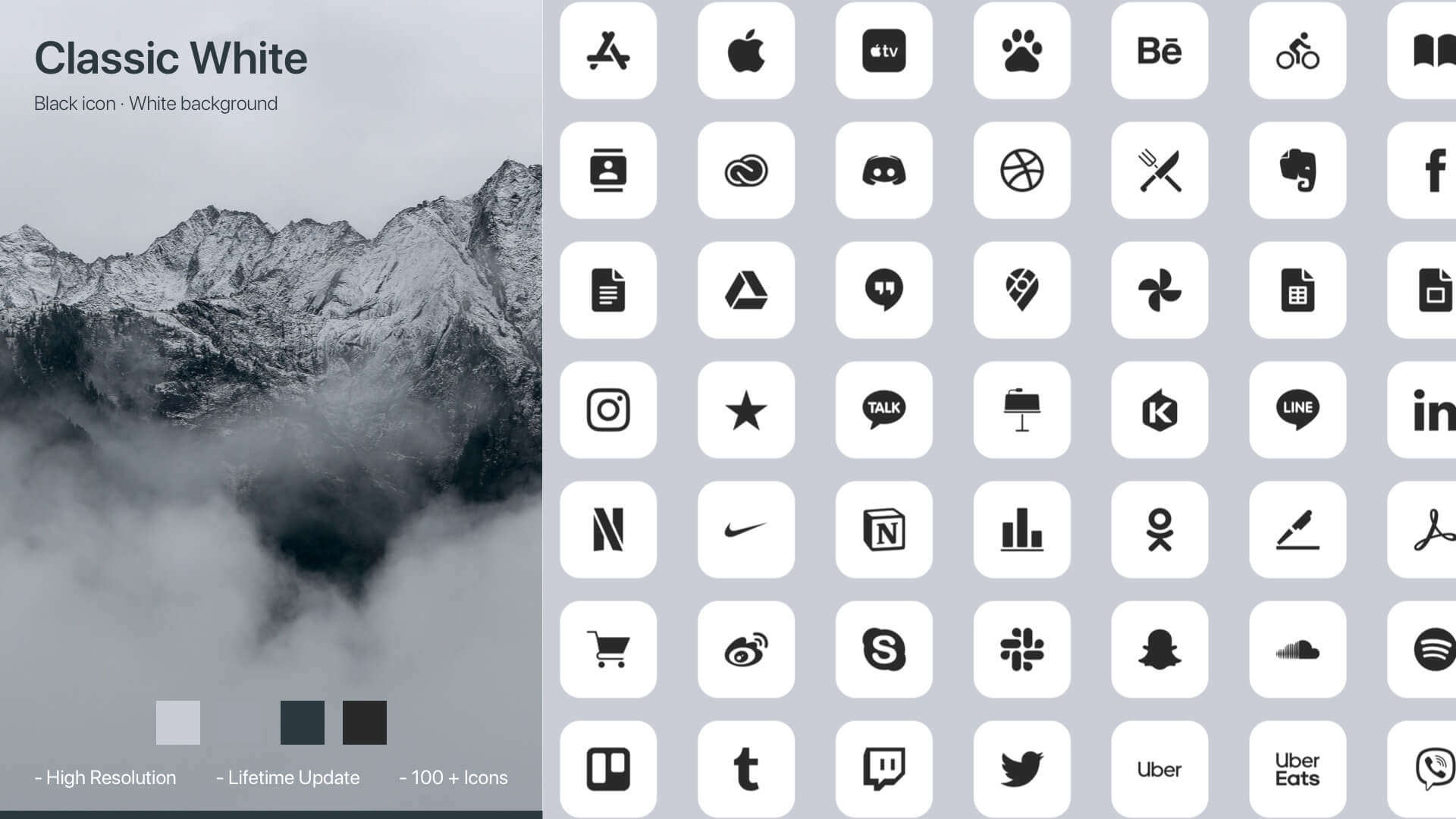 iphone ios app icon classic white