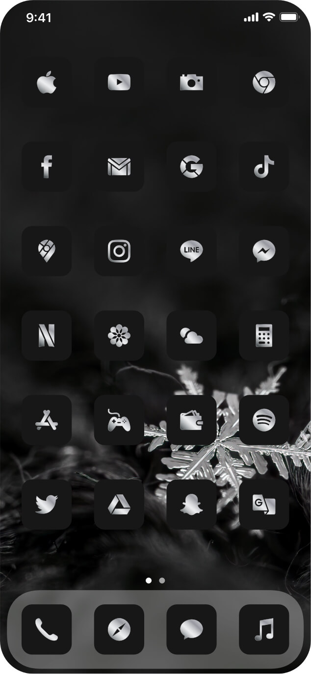 iphone ios app icon metal silver black