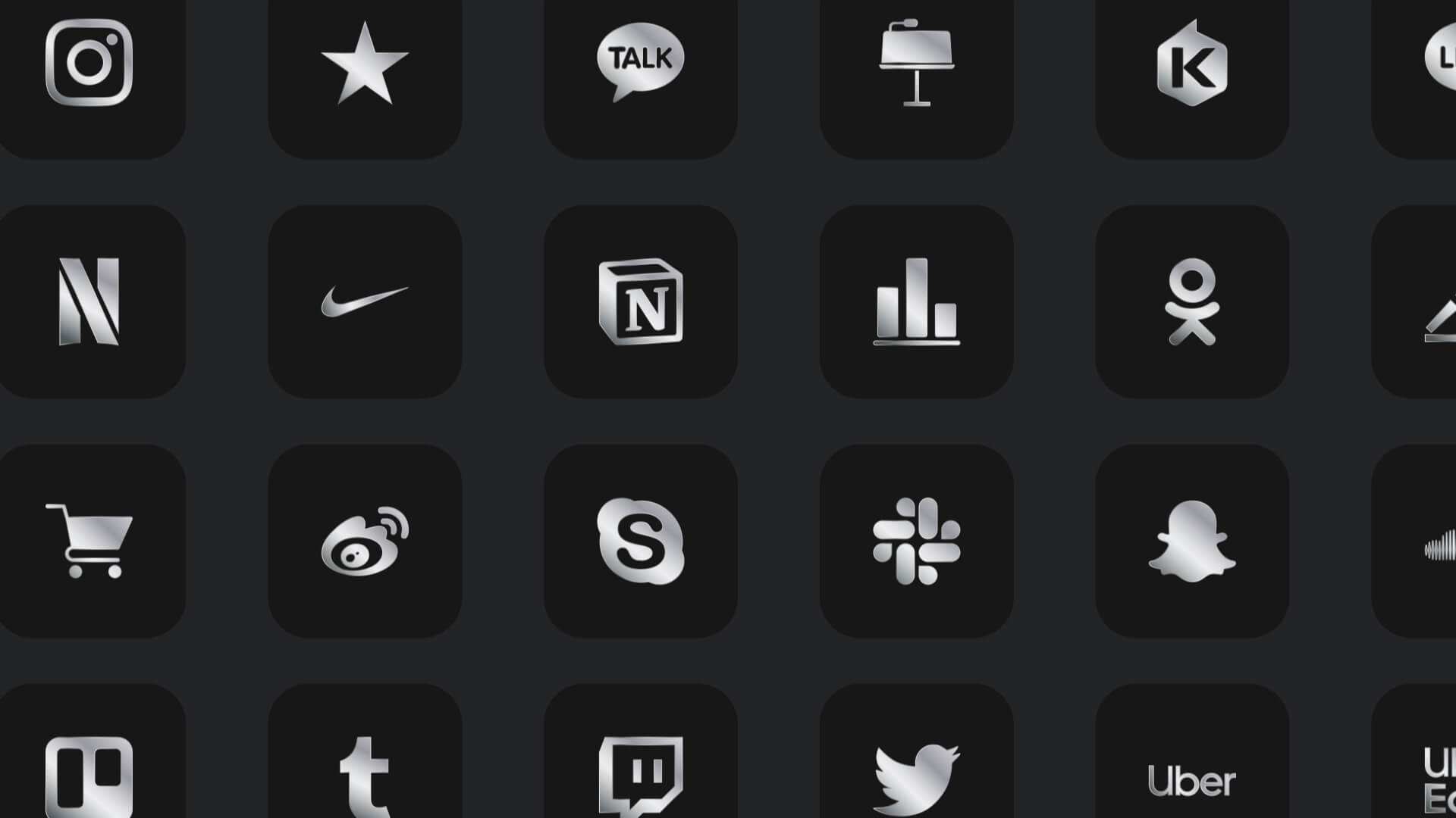 iphone ios app icon metal silver black