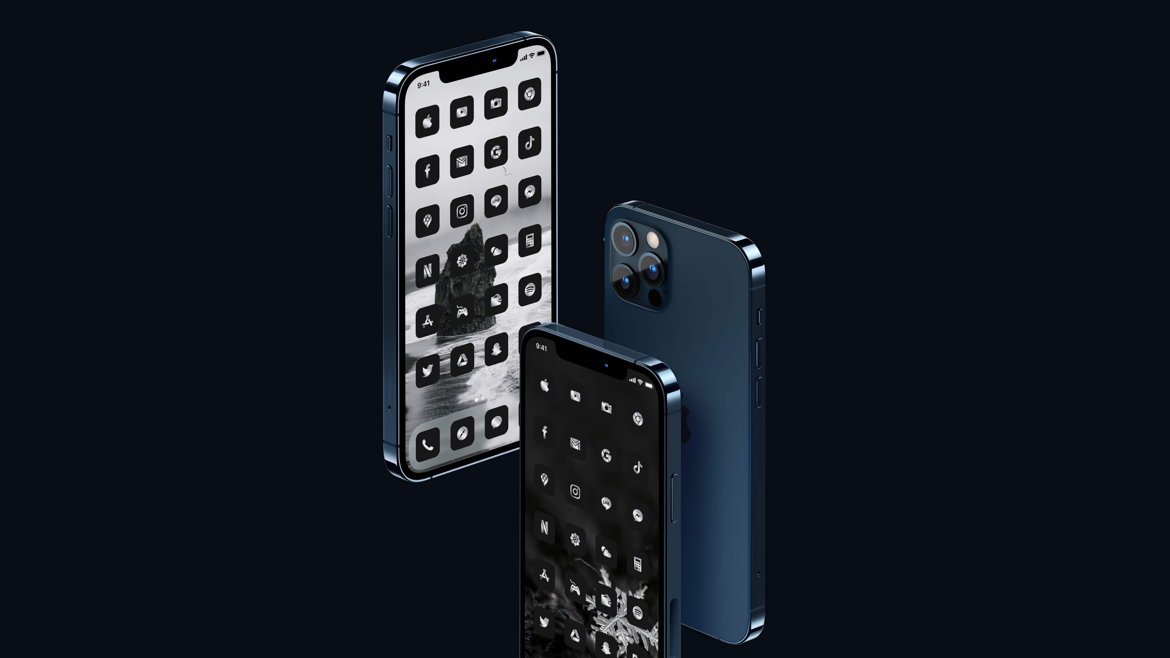 iphone ios app icon metal silver black