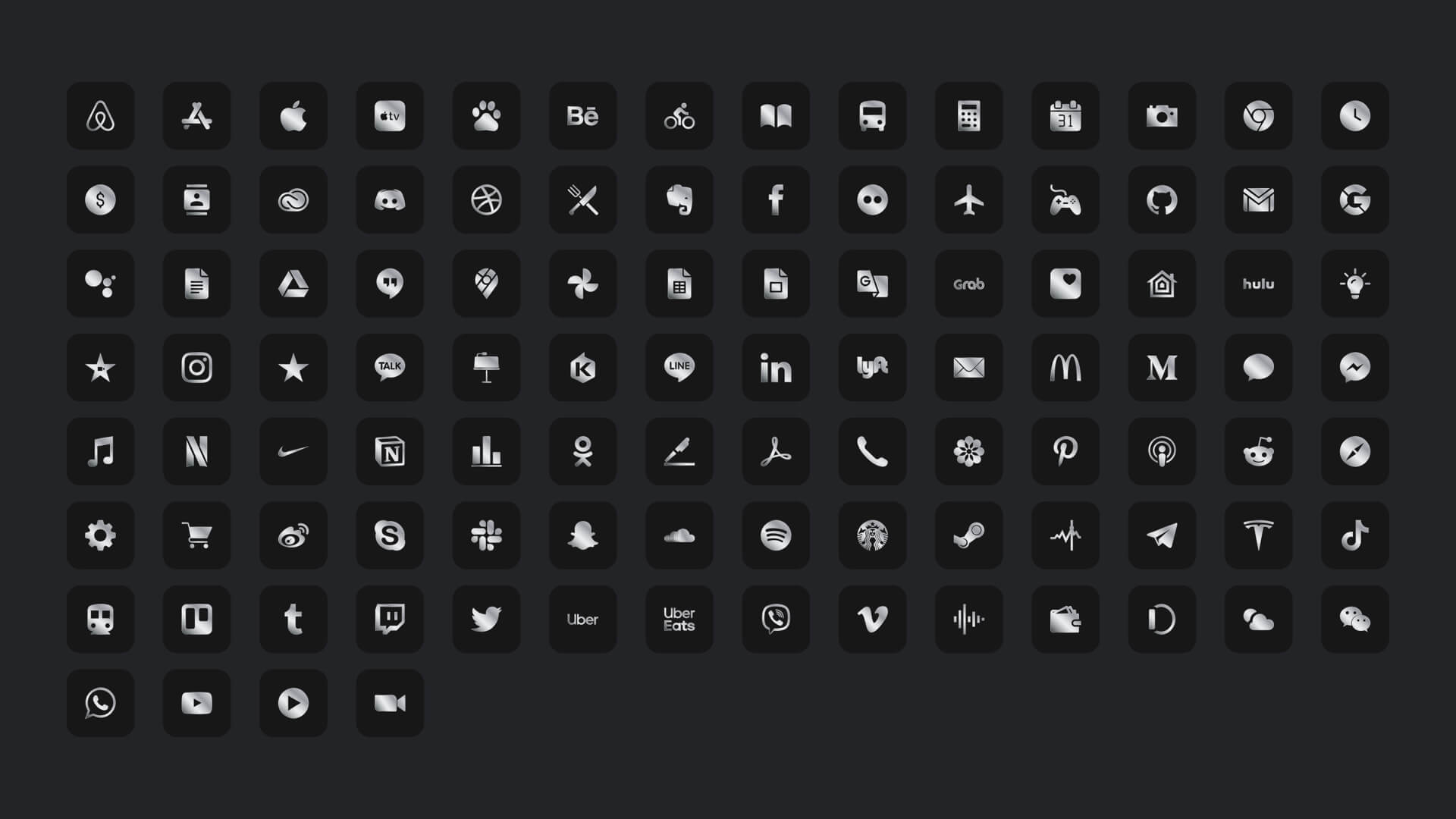 iphone ios app icon metal silver black